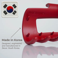 MELLO Squishy Claw Clip red in-hand view for on-the-go styling.