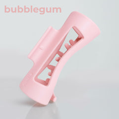 Mello squishy claw clip closeup teeth showing inward-curving design reduces scalp digging
