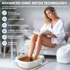 Melodiko Ionic Foot Bath basin and salts, ready for soothing home foot soaks.
