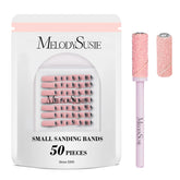 MelodySusie 50-pcs drill bits set for precise nail shaping during gel manicures.