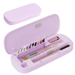 MelodySusie acrylic nail tool storage box closeup shows a dustproof shell keeping tools tidy