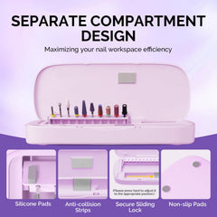MelodySusie acrylic nail tool storage box portable-size demonstrates travel-friendly compact design