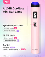 MelodySusie ART01R flash cure light in action speeds rhinestone glue and 3D nail art designs.