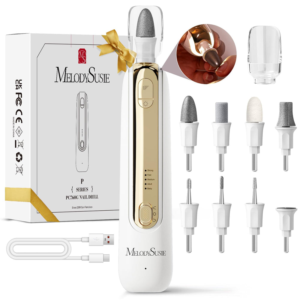 MelodySusie cordless pedicure nail drill kit shows portable at-home grooming convenience