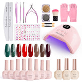 MelodySusie gel nail polish kit with UV lamp for at-home salon-quality manicures.