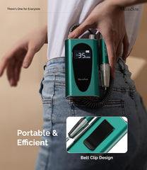 MelodySusie MM400C with LCD display showing RPM, direction, and battery status.