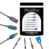 MelodySusie nail drill bits set packaging highlights versatility for salon and home use