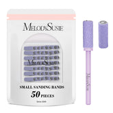 MelodySusie small sanding bands set of 50 purple for precise nail shaping and prep.