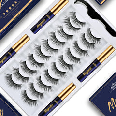 Menaka magnetic eyelashes natural look with five micro magnets for secure wear.