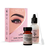MENELA eyebrow henna tint kit in dark blonde powder for natural color