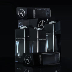Mercedes-Benz Select Night lifestyle scene suggesting confident, long-lasting scent for evening events.