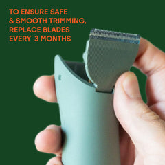 Meridian blade pack opened with included cleaning brush aids maintenance.