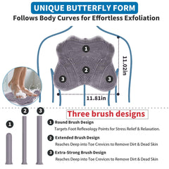 Merleu toe brush reaches deep between toes for clean, fresh skin