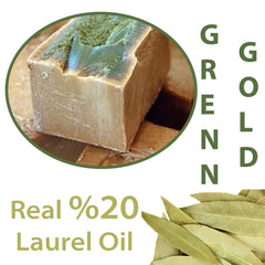 Merlinera Aleppo Soap 3 Pack info display notes fragrance-free, 20% laurel oil.