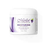 Merlot Moisturizer front view jar, lightweight hydration for daily skin comfort.