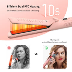 MESCOMB 360° Airflow Styler extra-long plate for faster straightening and curling sessions.