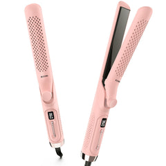MESCOMB 360° Airflow Styler in-use with smooth straight style and even heat distribution.