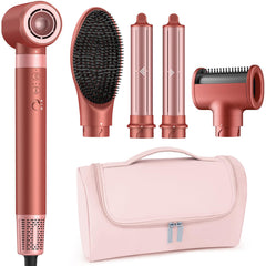 MESCOMB 5-in-1 dual auto-wrap curlers enable quick, salon-like waves.