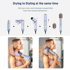 MESCOMB Air curlers in use for quick directional curls