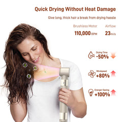 MESCOMB rapid-drying styler demonstrating quick styling capability.