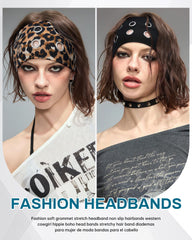 Mesovor snake print grommet headband adds edgy flair to ensembles