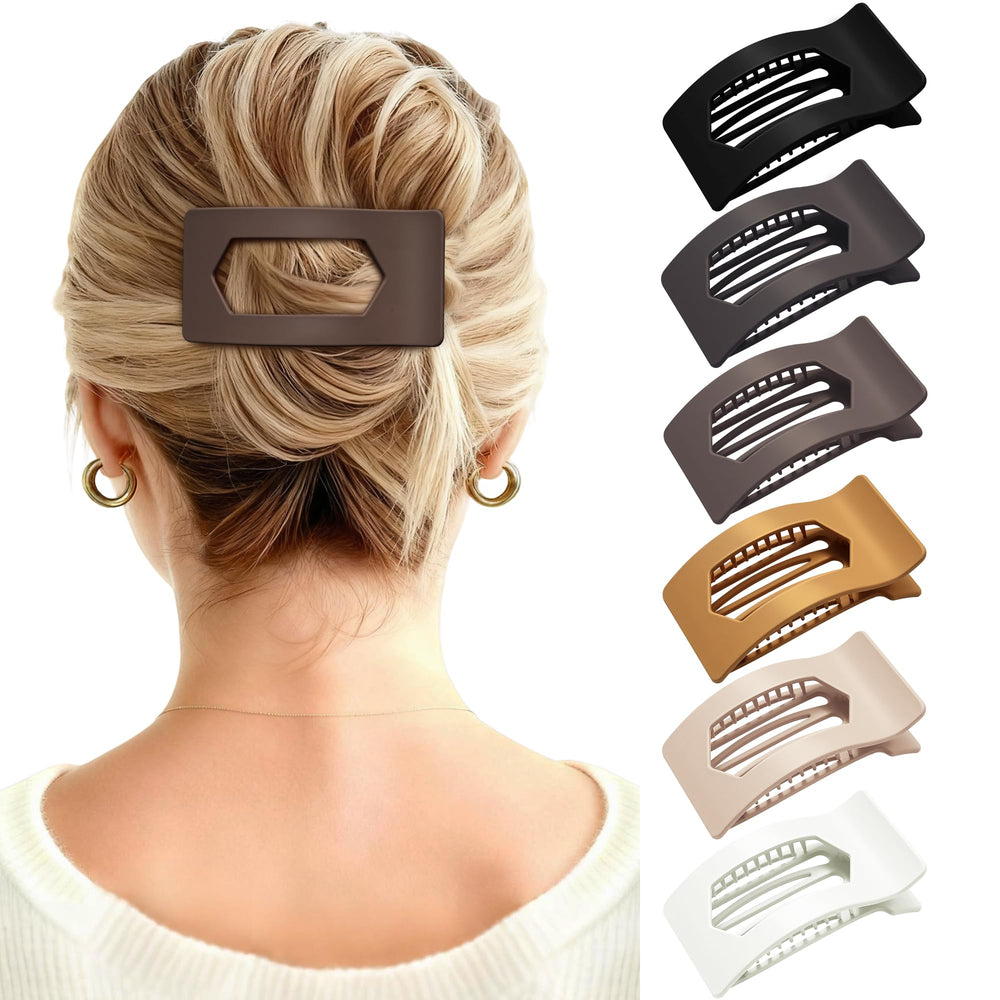 Mesovor flat claw clip in neutral matte secures thick hair for all-day wear.