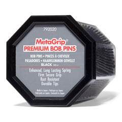 MetaGrip Black Premium Bobby Pins 300ct pack showing secure grip for long-lasting hairstyles.