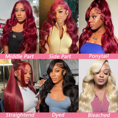 METDIO Burgundy wig pre-plucked hairline ready-to-wear look