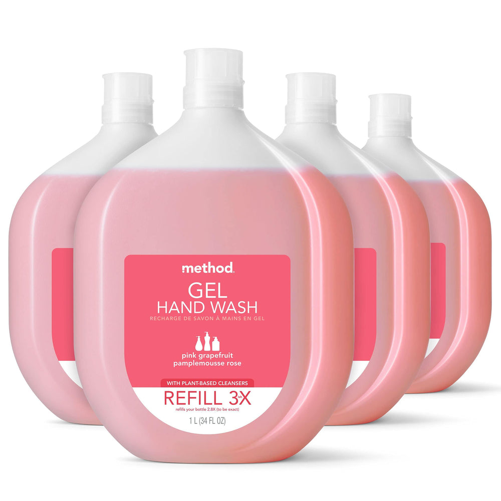 Method gel hand soap refill bottle with pink grapefruit scent boosts clean hands and sustainability
