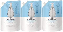 Method Gel Hand Soap Refill Sweet Water bottle pour demonstrates easy refilling to reduce plastic waste