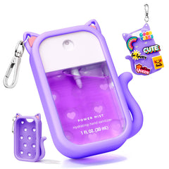 Metyond touchland cat-case purple front view for on-the-go sanitizing