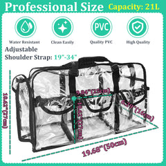 Mewcho clear tote large opening highlighting spacious capacity for clothes and gear