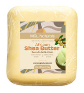 MGL Naturals Shea Butter raw ivory 5lb-packaging closeup for DIY beauty needs