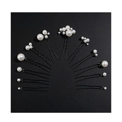 MHKLCD bridal pearl hair pin close-up shows smooth surface for elegant weddings