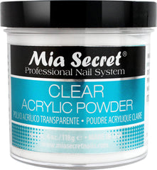 Mia Secret Clear Powder packaging with the 4oz jar for professional use.