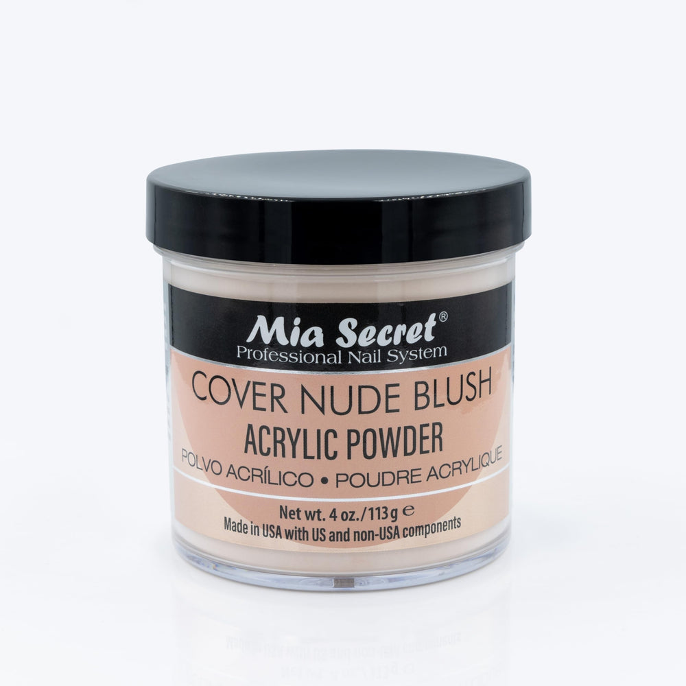 Mia Secret cover nude blush acrylic powder bottle front for long-lasting salon nails