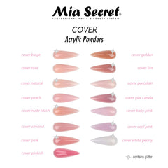 Mia Secret Cover Pinkish Acrylic Powder application highlights self-leveling for an even finish
