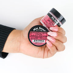 Mia Secret Cover Pinkish Acrylic Powder pour shows smooth texture for even coverage