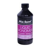Mia Secret liquid monomer 8oz bottle for smooth acrylic blends in salons.