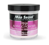 Mia Secret Pink Acrylic Powder bottle front shows easy-to-use formula for durable nails.
