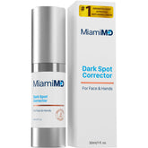 MiamiMD Dark Glow Renewal Serum bottle closeup for even-toned, radiant skin.