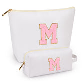 Mibasies initial makeup bags pair front view, ideal for organized travel makeup