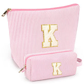 Mibasies initial makeup bags two-pack ideal for portable cosmetics on the go.