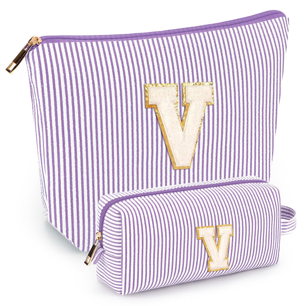 Mibasies two-piece makeup bags in travel-compact size organize cosmetics.