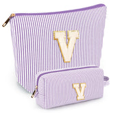 Mibasies two-piece makeup bags in travel-compact size organize cosmetics.