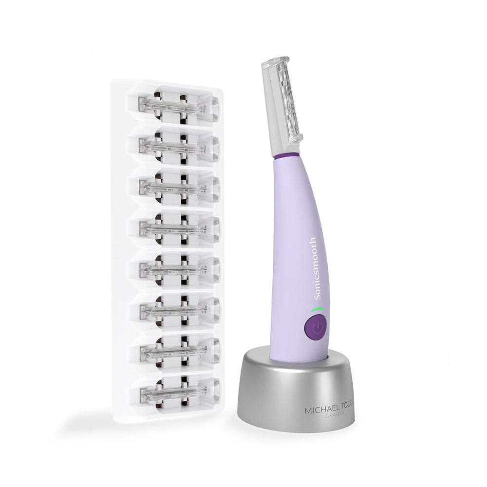 Michael Todd Sonicsmooth dermaplaning razor closeup for peach fuzz removal and smoother skin