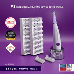 MICHAEL TODD Sonicsmooth Pro+ LED light helps reveal smoother complexion during dermaplaning.