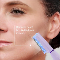 MICHAEL TODD Sonicsmooth Pro+ peach fuzz removal for a cleaner makeup base.