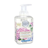 Michel Design Works hydrangea foaming soap bottle for gentle cleansing.
