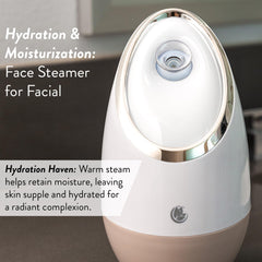 Microderm GLO Facial Steamer SPA+ water reservoir view hints at easy daily hydration.